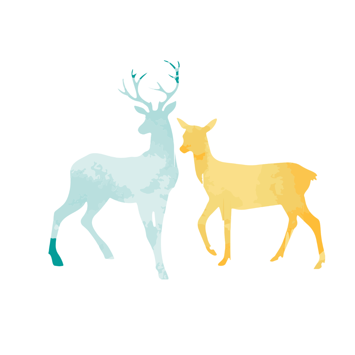 Watercolor Deer Vector Template