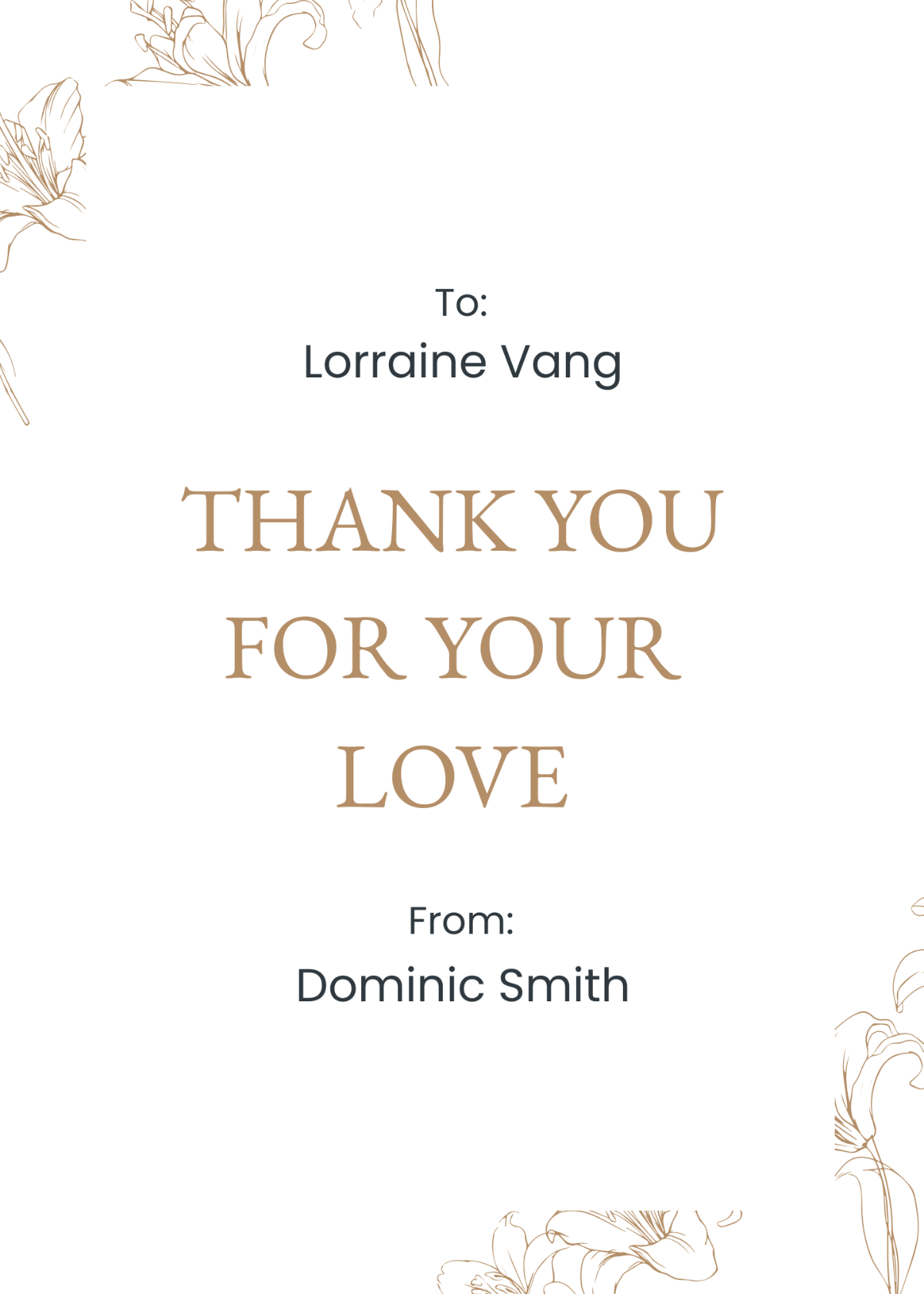Elegant Funeral Thank You Card Template