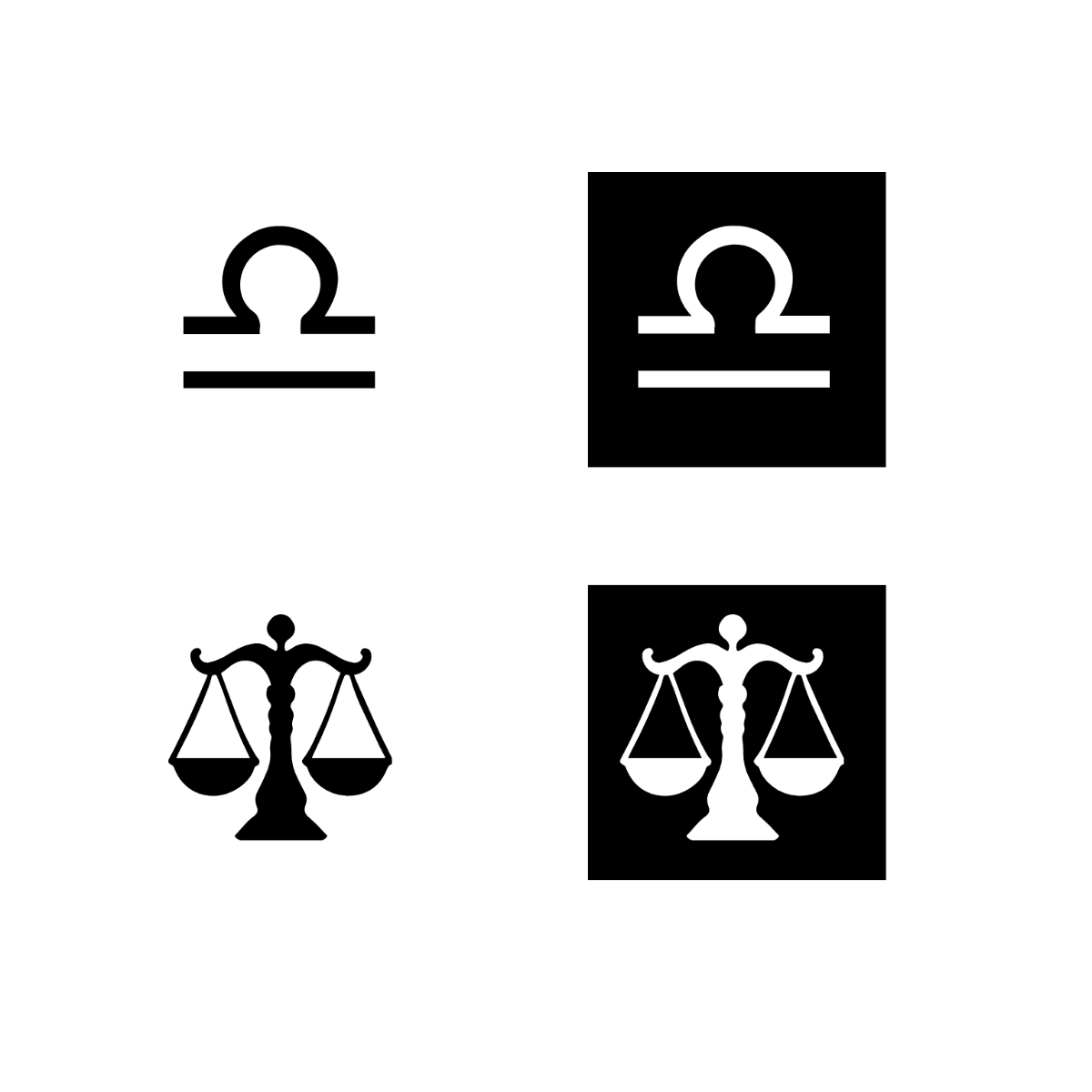 Black And White Libra Sign Vector Template