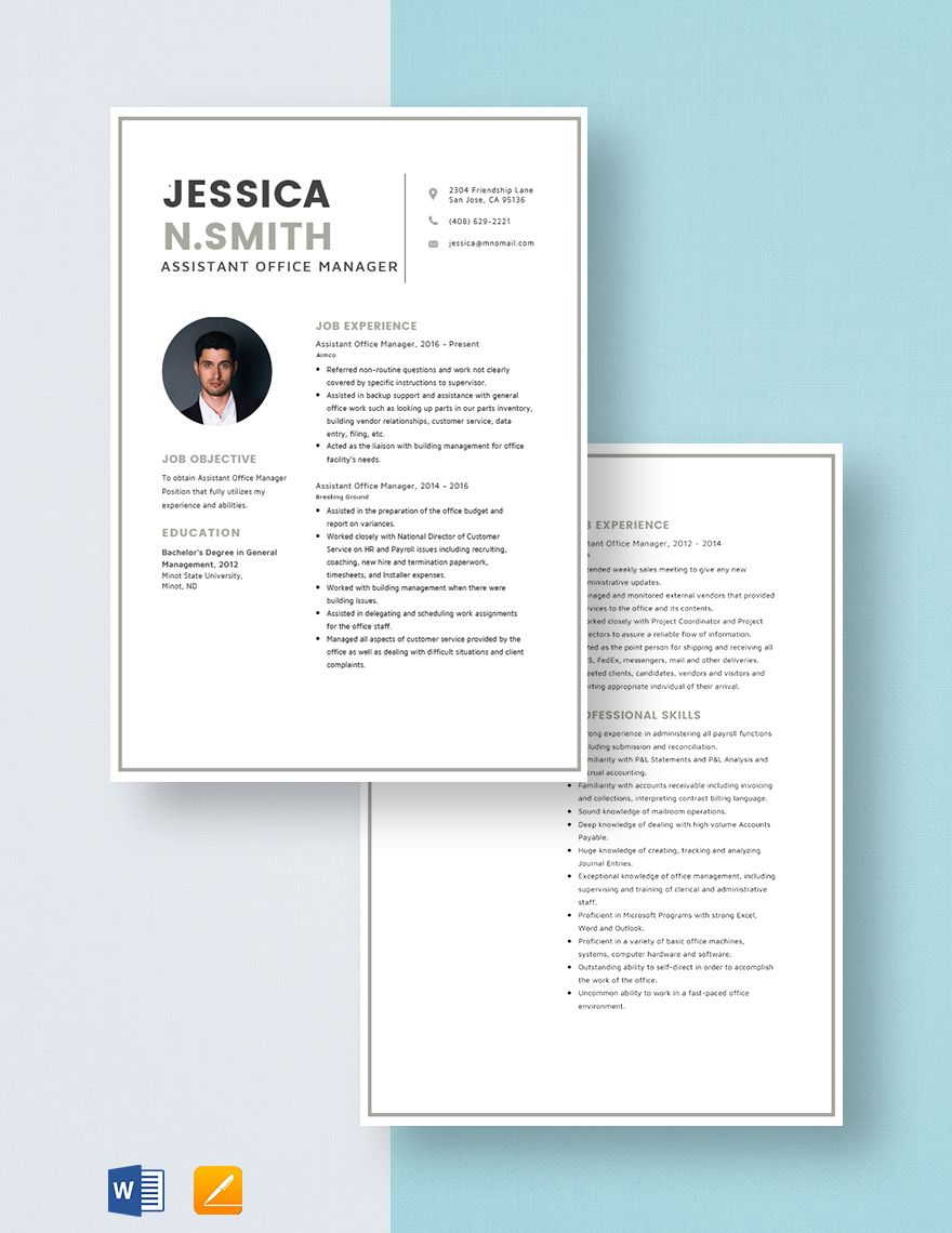 Assistant Office Manager Resume