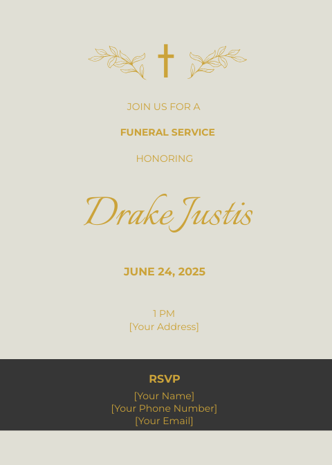 Modern Email Funeral Invitation Template - Edit Online & Download ...