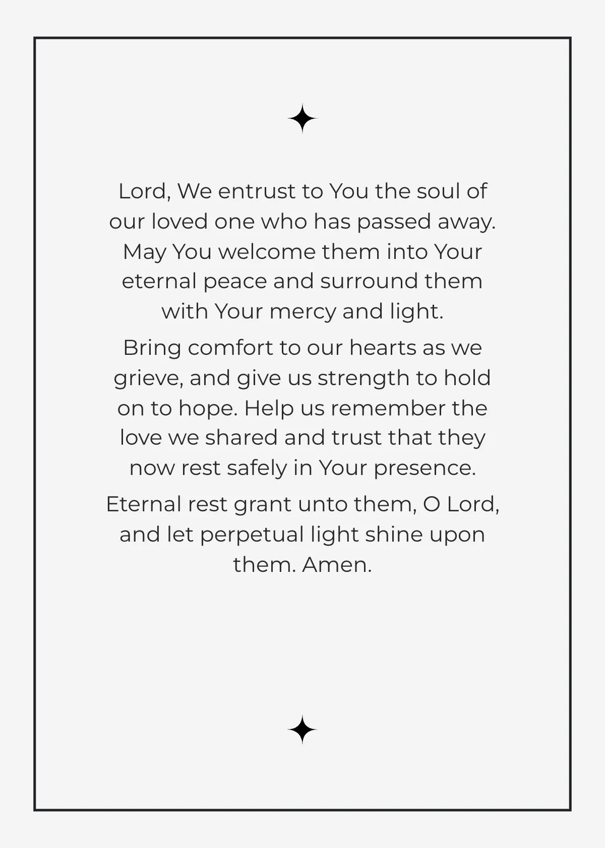 Free Lavender Funeral Prayer Card Template to Edit Online