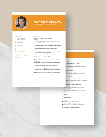Assistant Photographer Resume Download