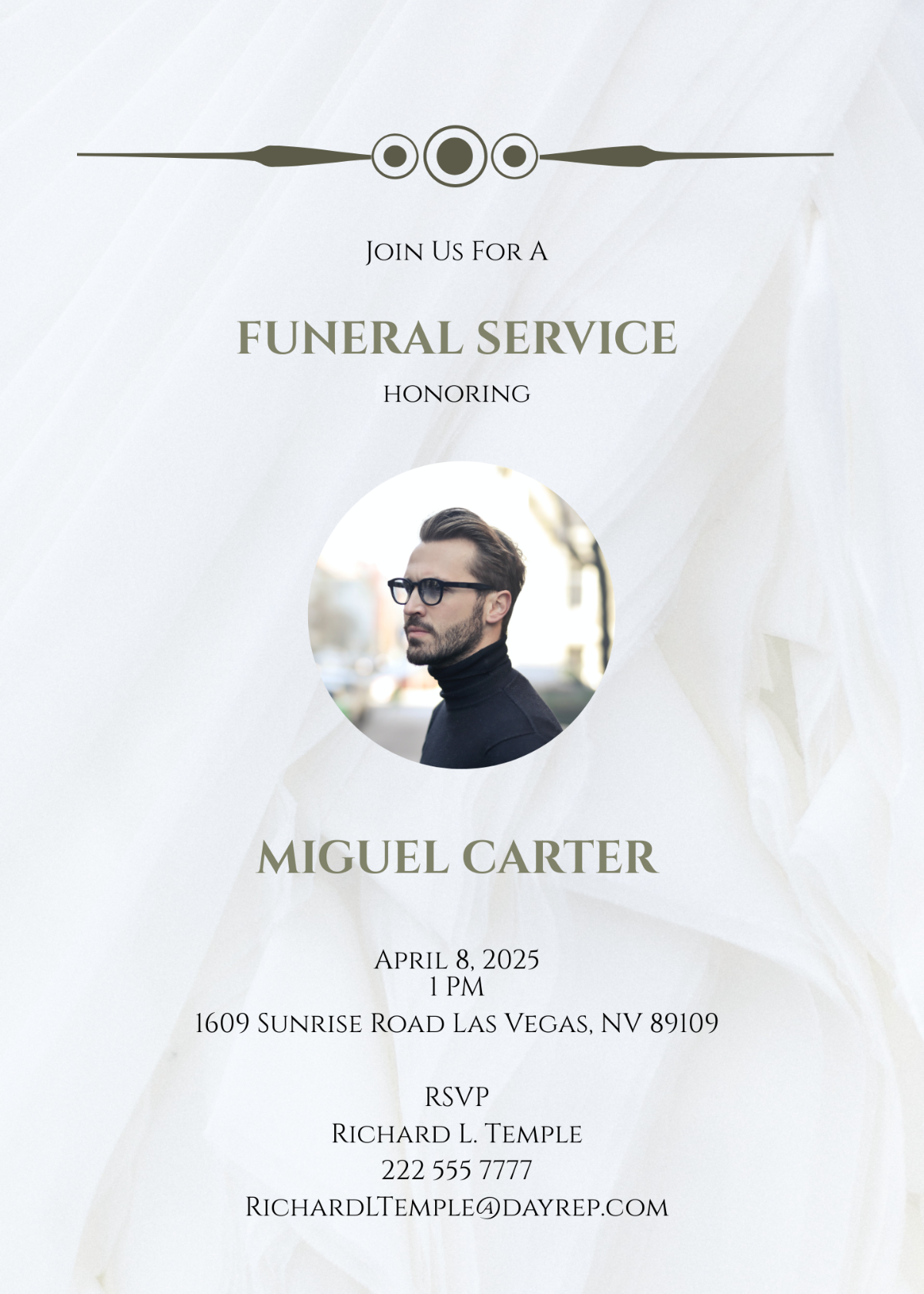 Email Funeral Invitation