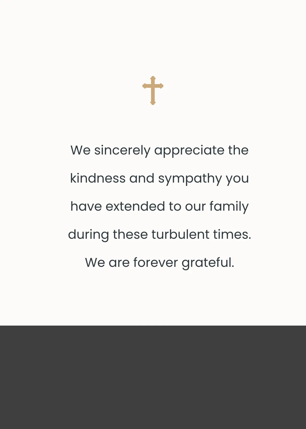 Free Modern Funeral Thank You Card Template to Edit Online