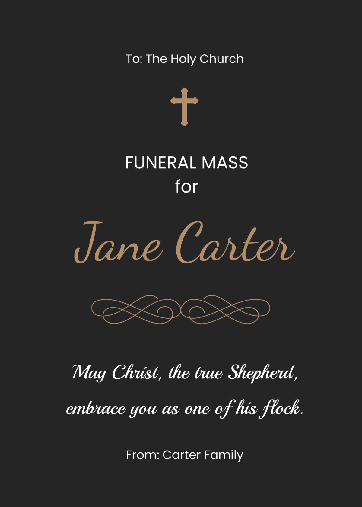 Funeral Mass Card Template