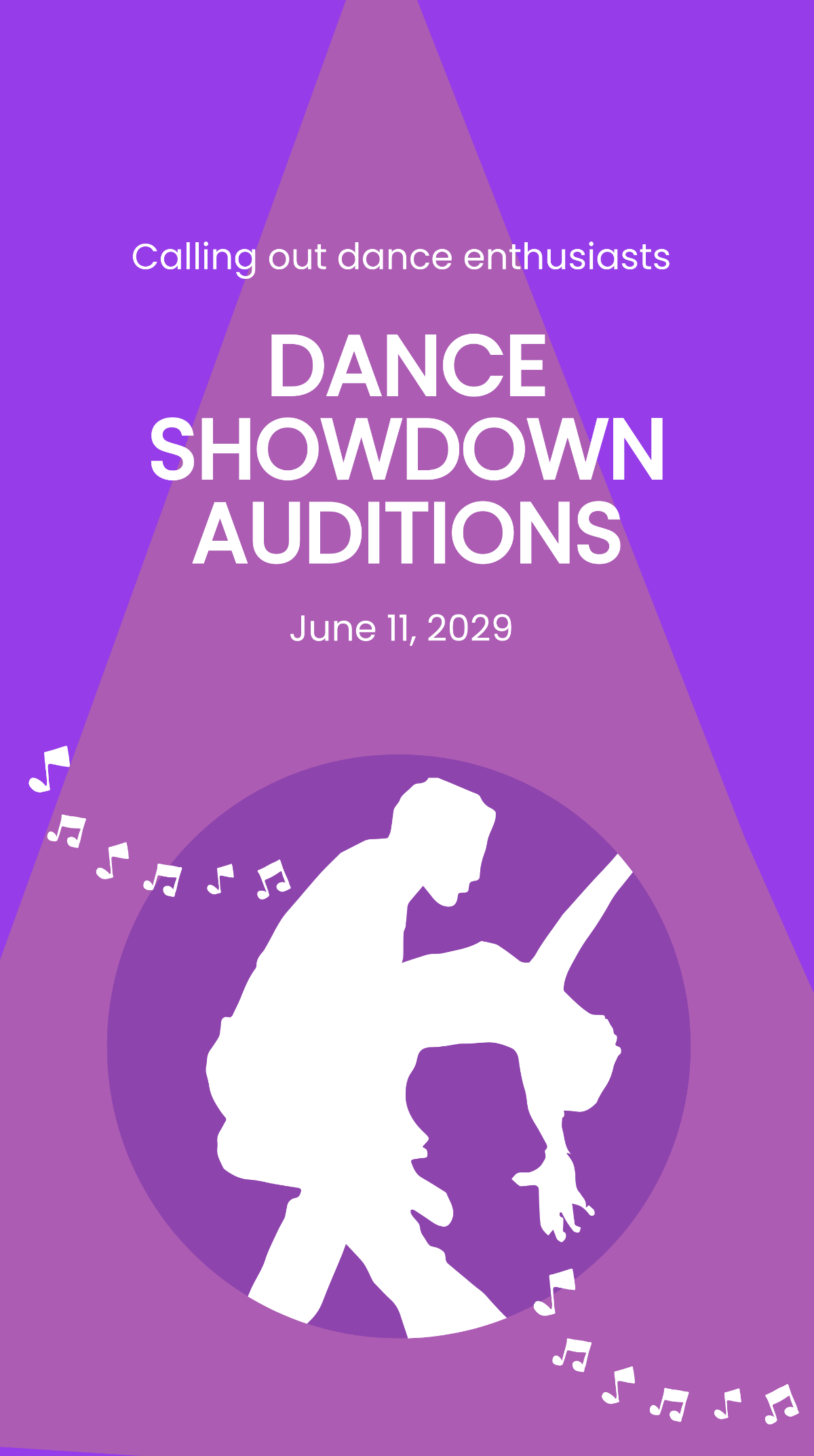 Free Dance Audition Whatsapp Post Template