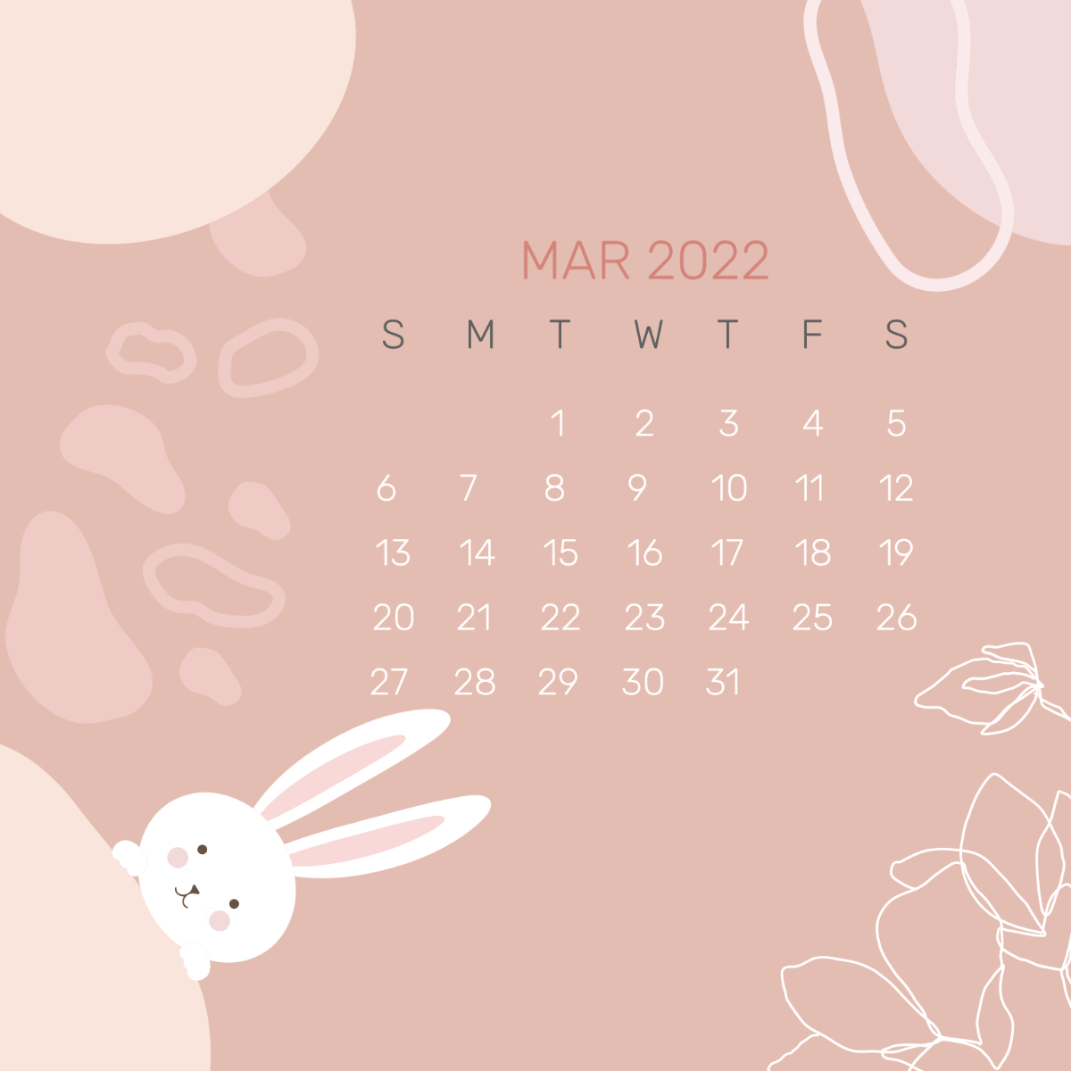 March Calendar Symbol Vector Template