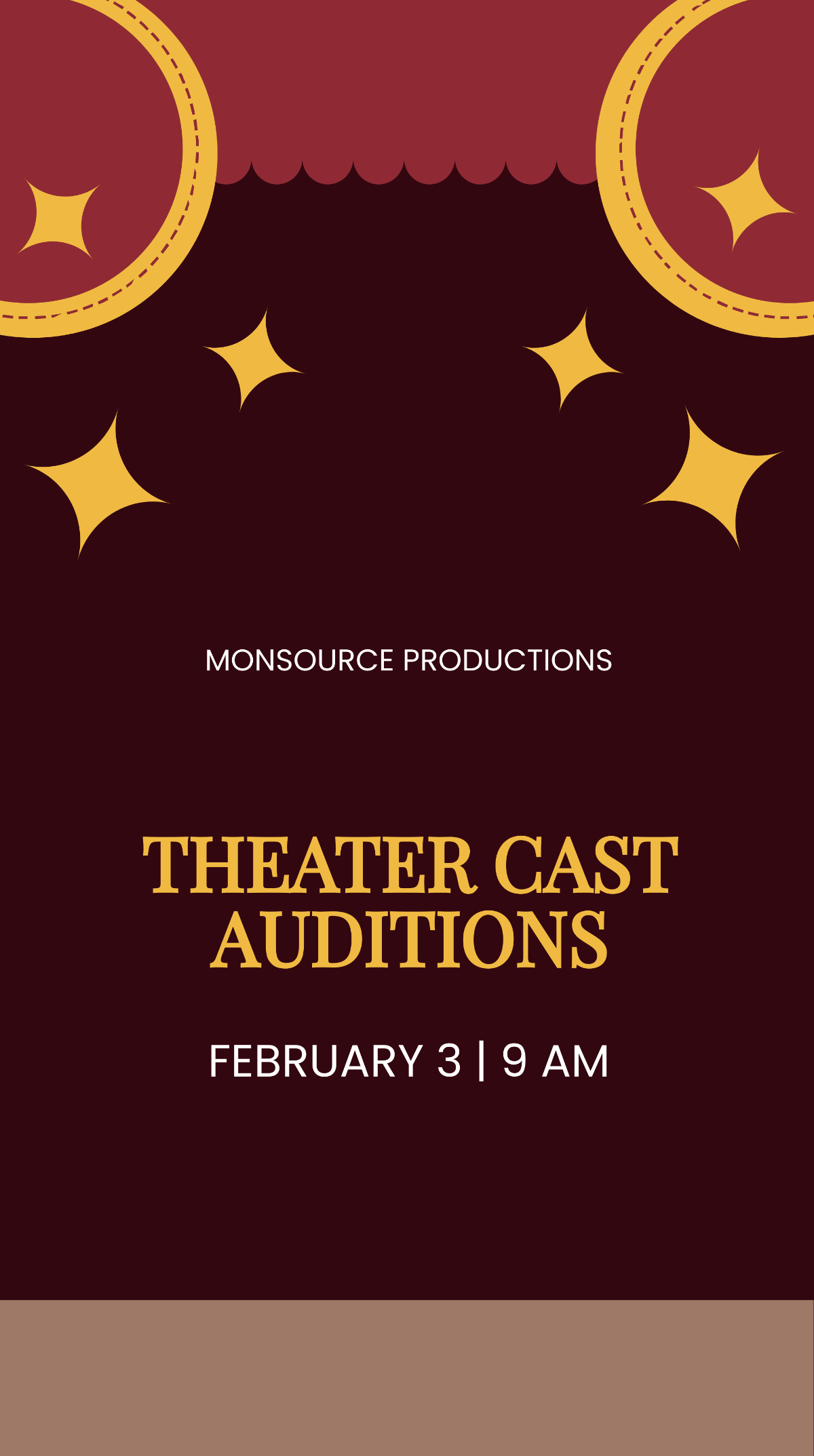 Theatre Audition Whatsapp Post Template