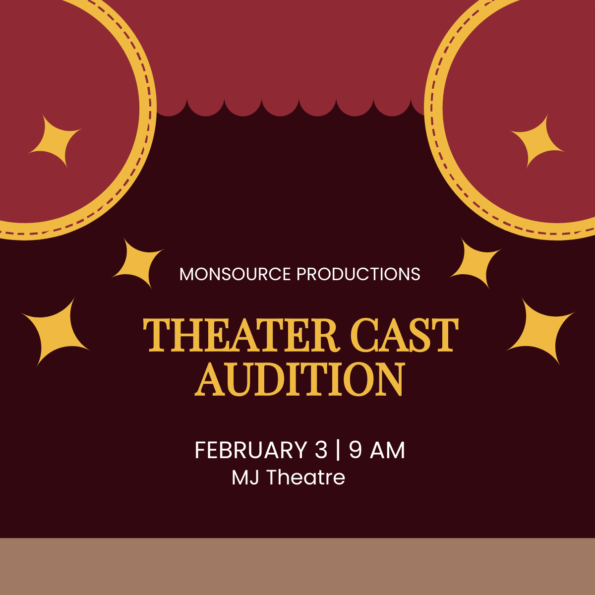 Free Theatre Audition Linkedin Post Template