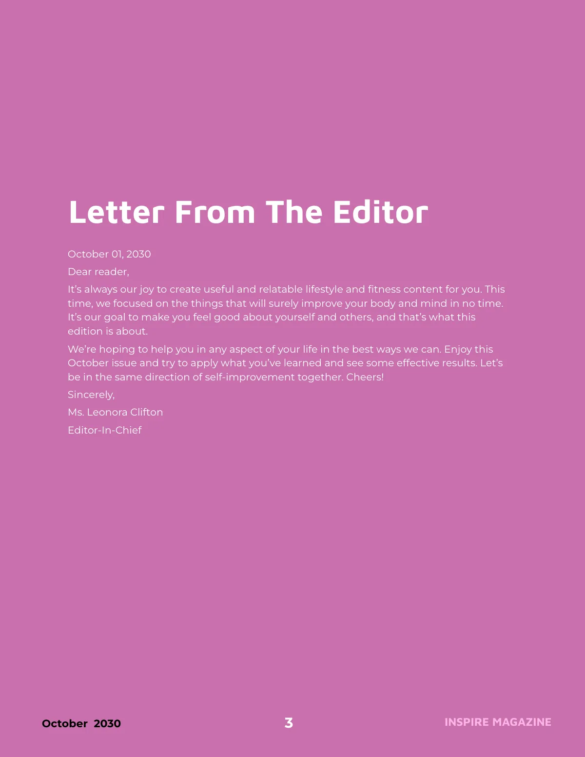 Free Lifestyle and Fitness Magazine Template to Edit Online