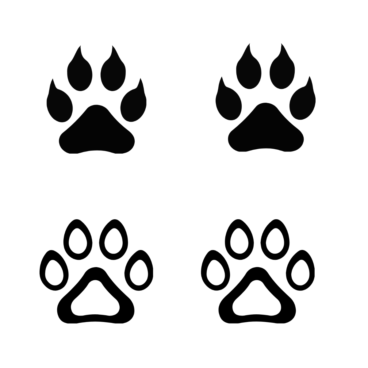 Tiger Paw Vector Template