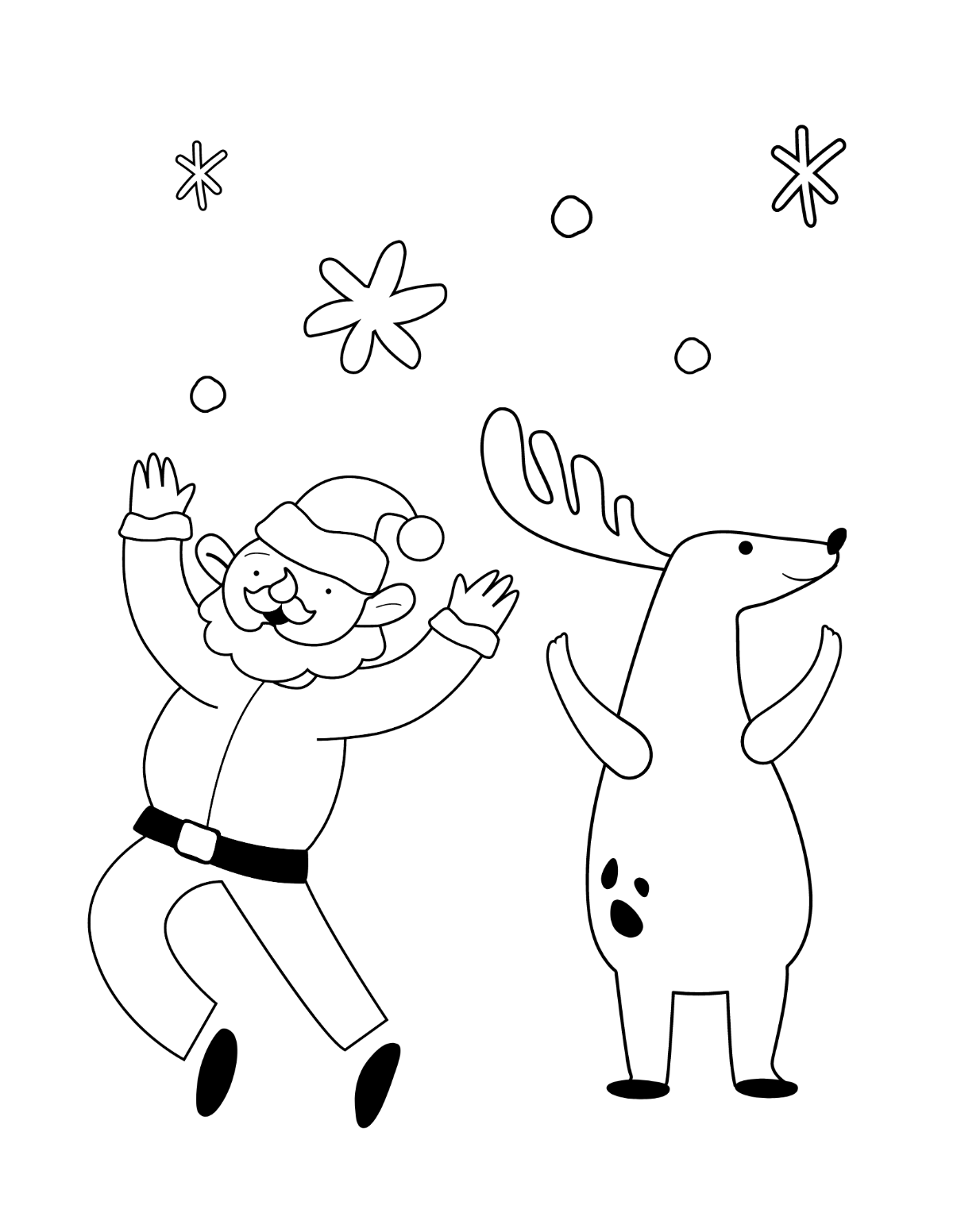 Free Happy Christmas Coloring Page Template
