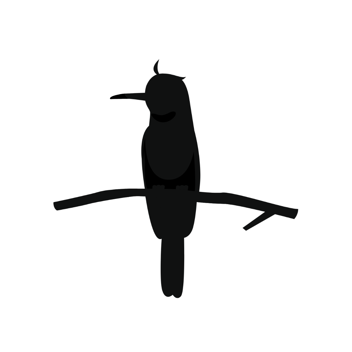 Sitting Bird Silhouette Template