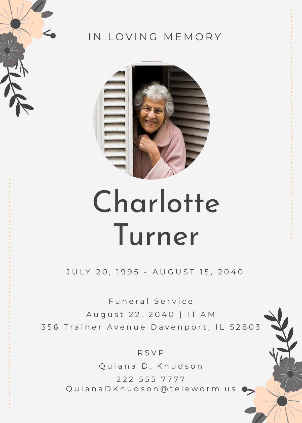 Blank Funeral Flower Card Template - Edit Online & Download