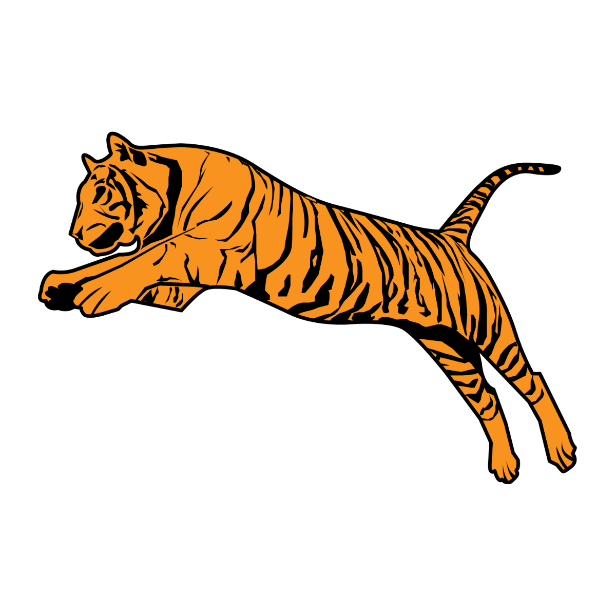 Leaping Tiger Vector Template