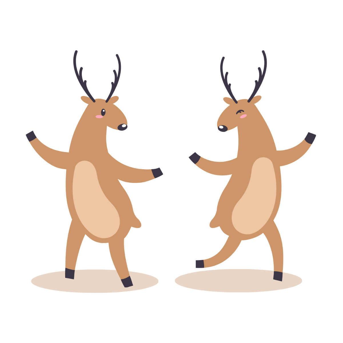 Dancing Deer Vector Template