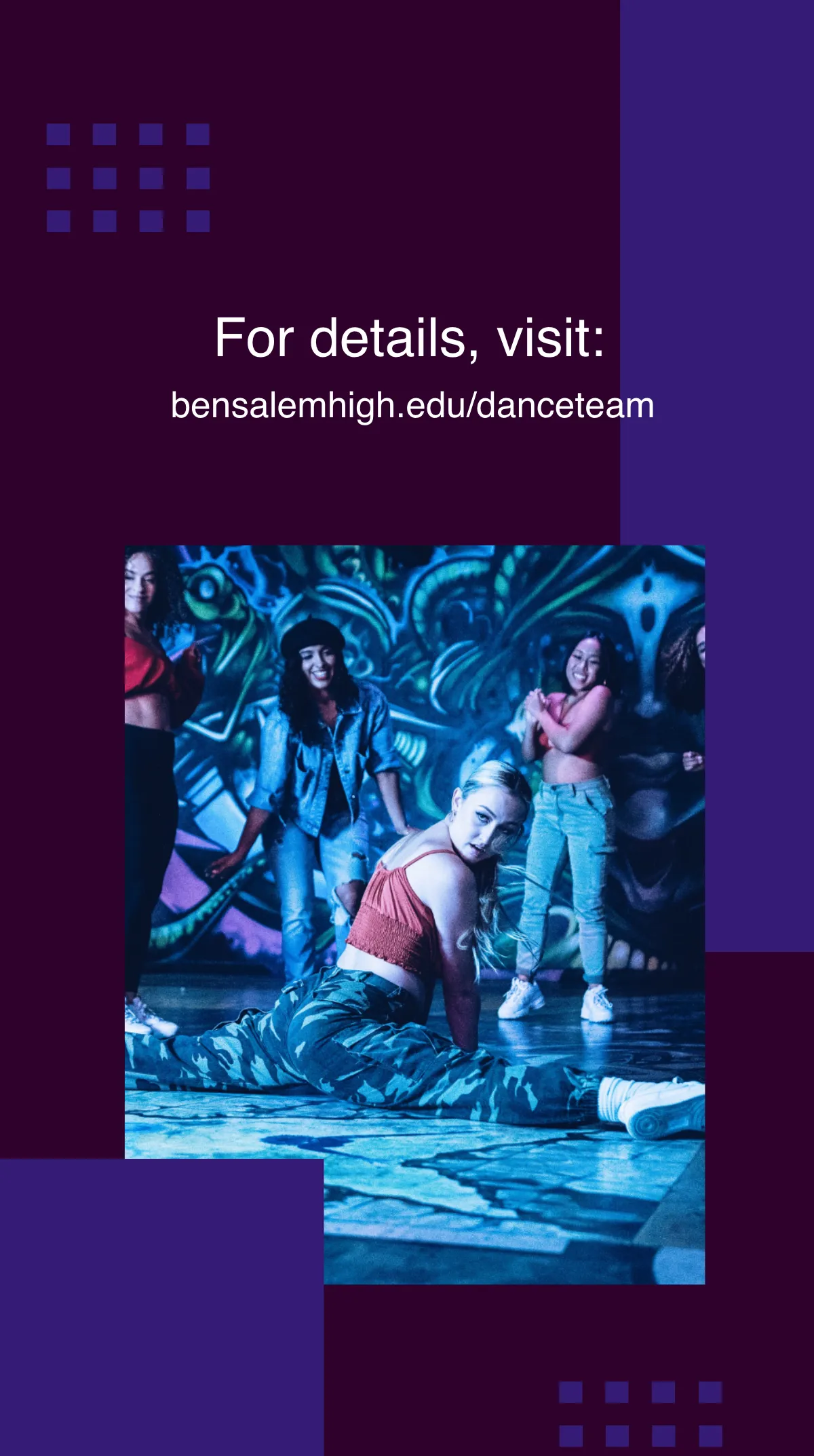 Free Dance Team Audition Instagram Story Template to Edit Online