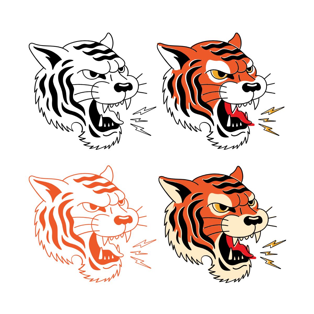 Free Angry Tiger Vector Template