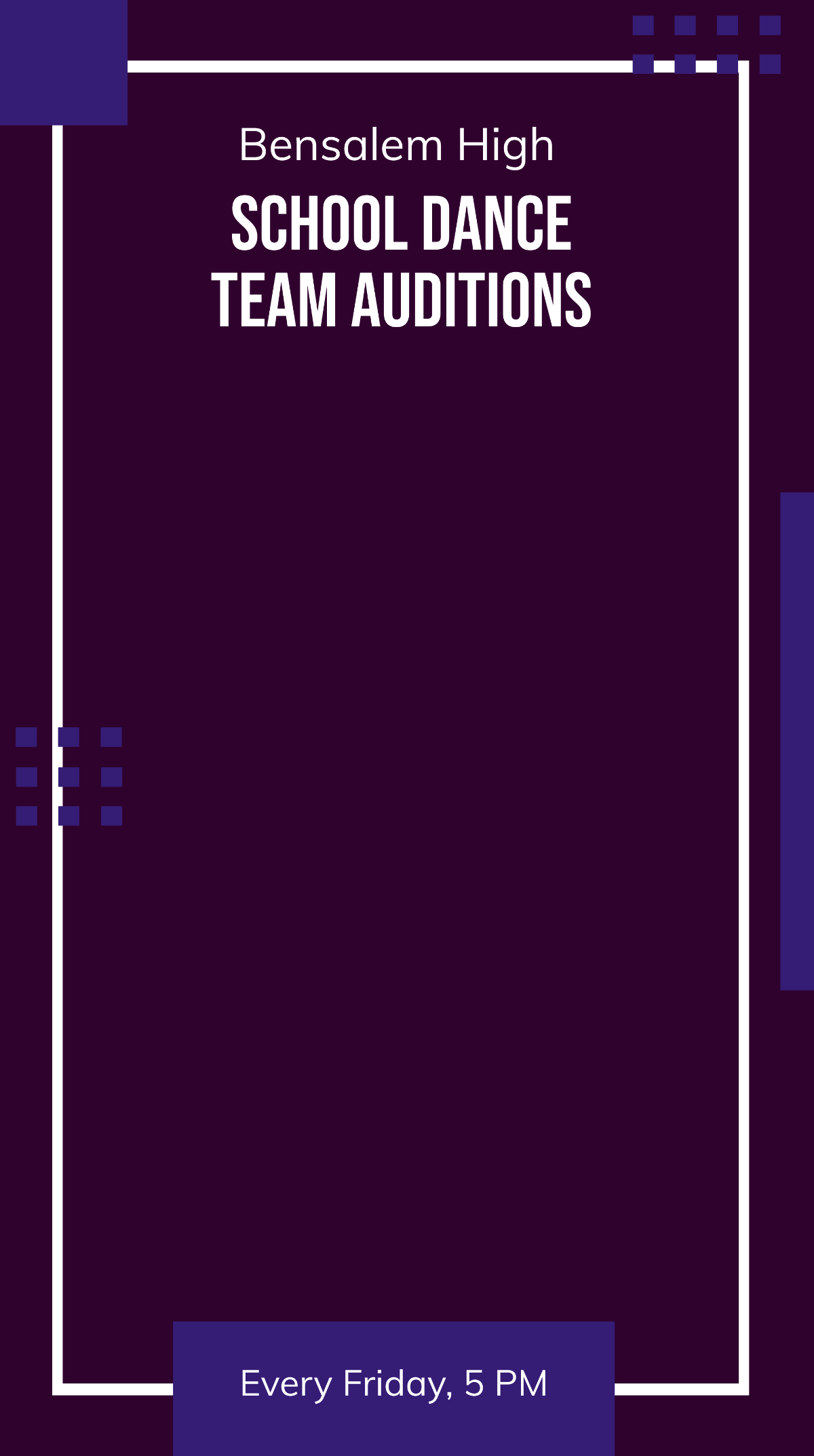 Dance Team Audition Snapchat Geofilter Template