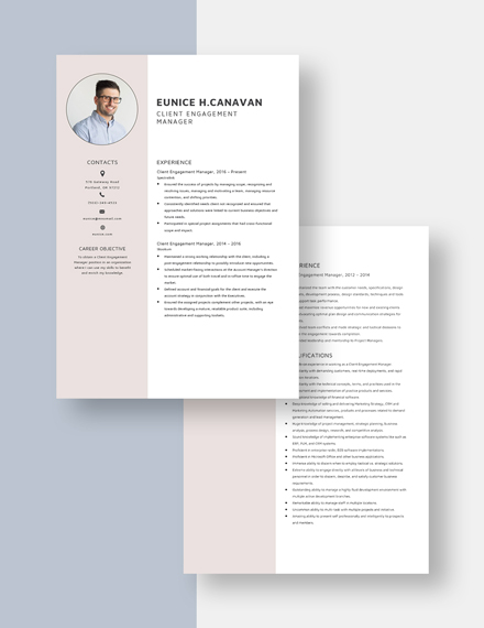 Client Engagement Manager Resume Download
