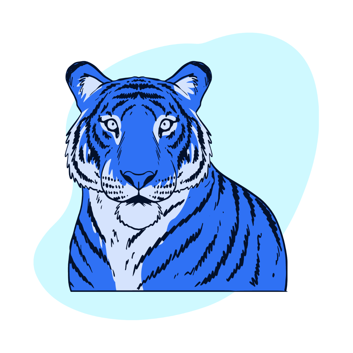 Blue Tiger Vector Template