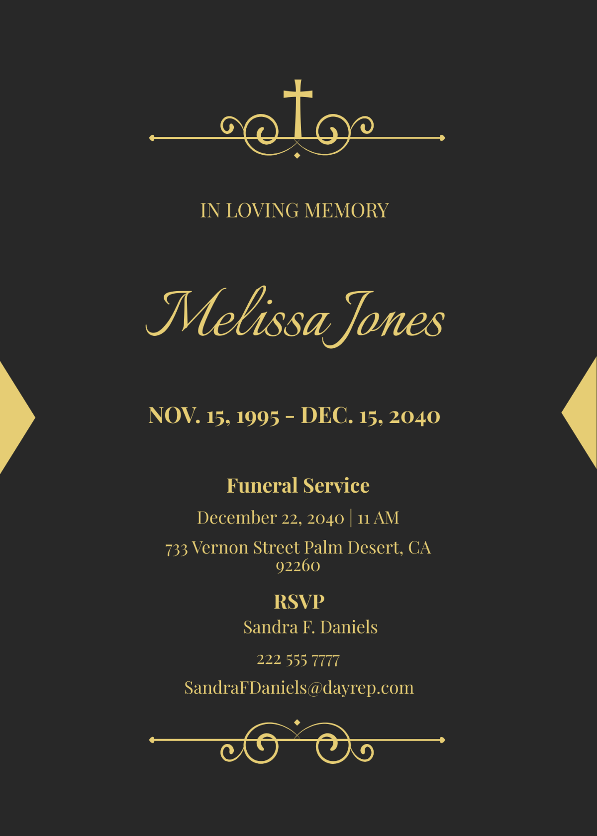 Funeral Announcement Card