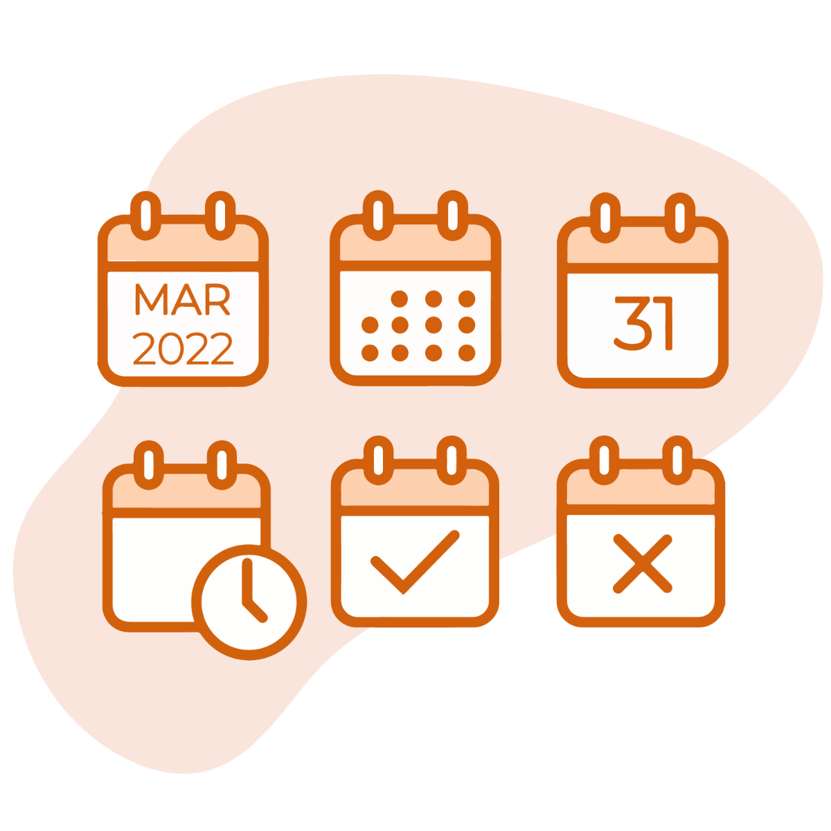 March 2022 Calendar Icon Vector Template