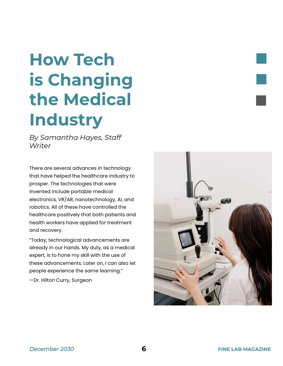 Free Medical Electronics Magazine Template to Edit Online