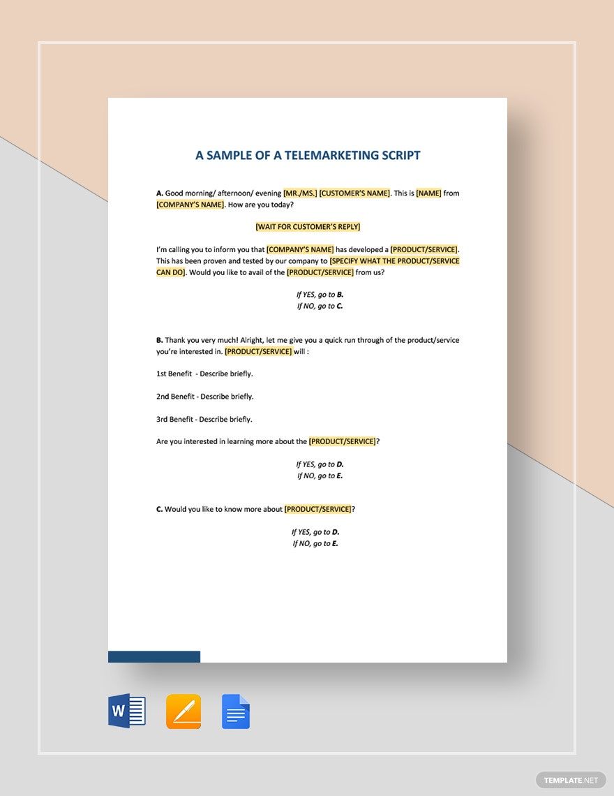 Script Sample Template in Google Docs Pages Word Download