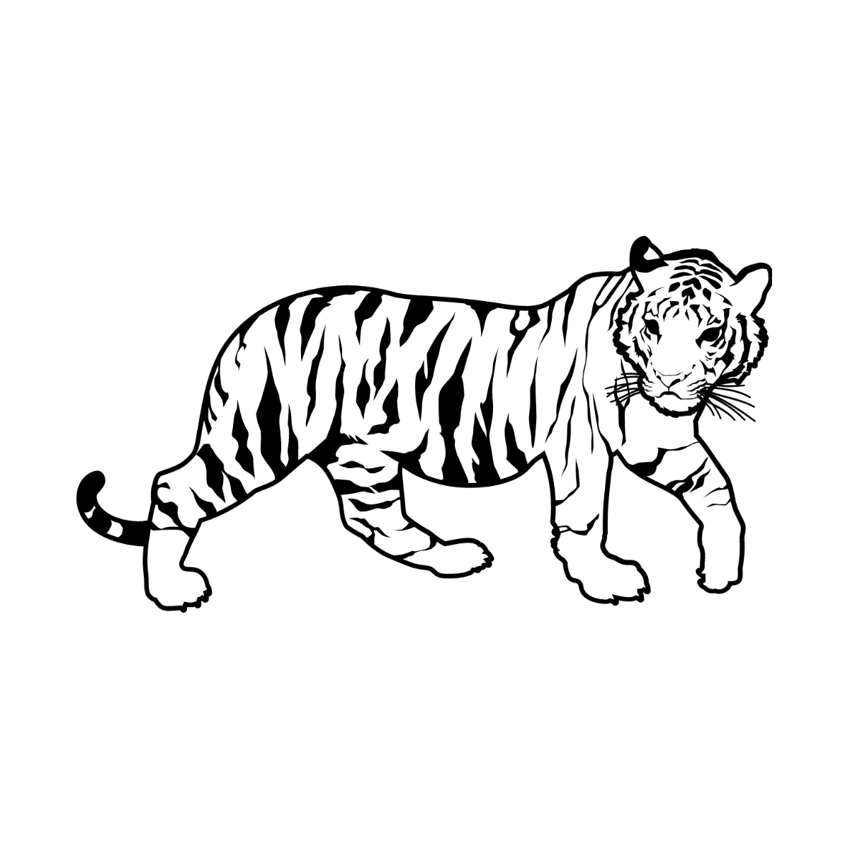 Tiger Outline Vector Template
