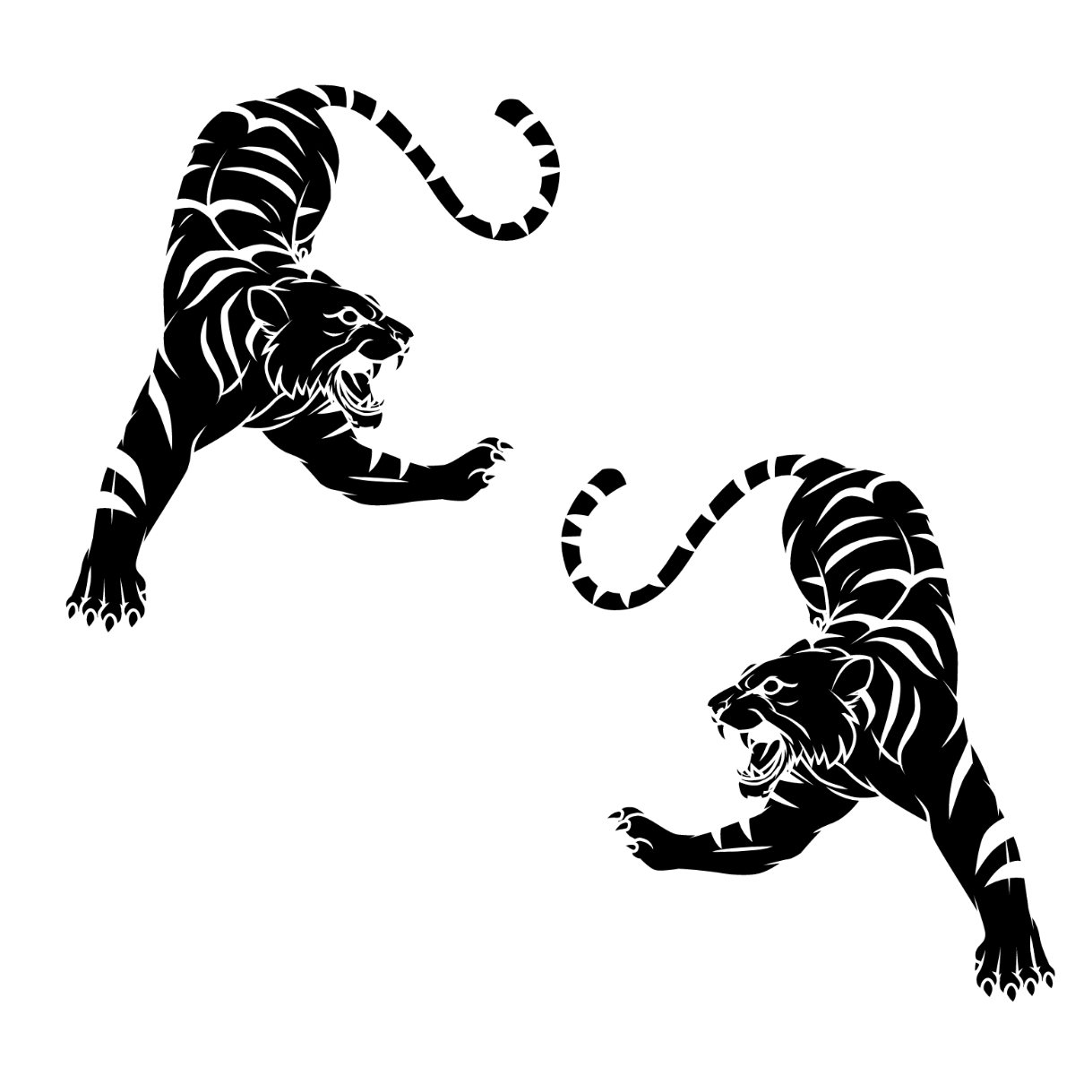 Free Black Tiger Vector Template