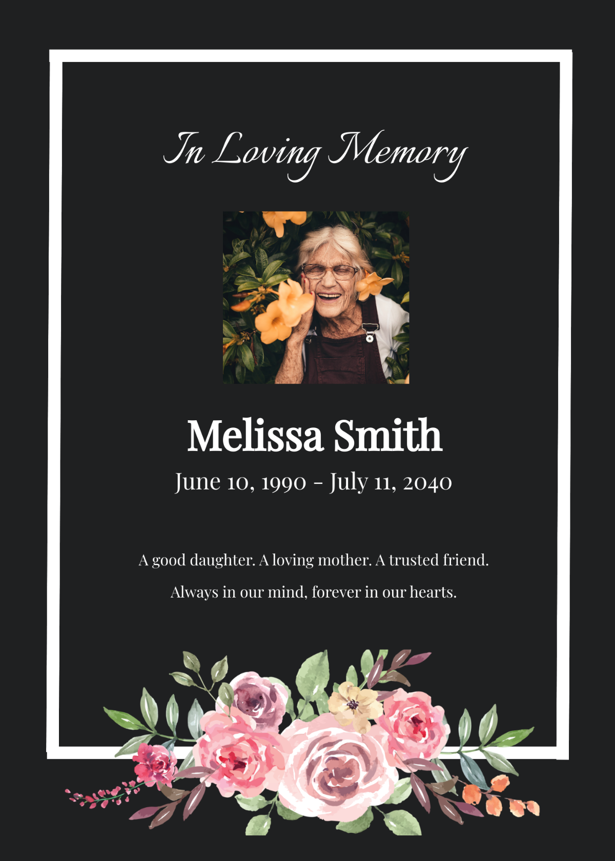 Funeral Remembrance Card Template