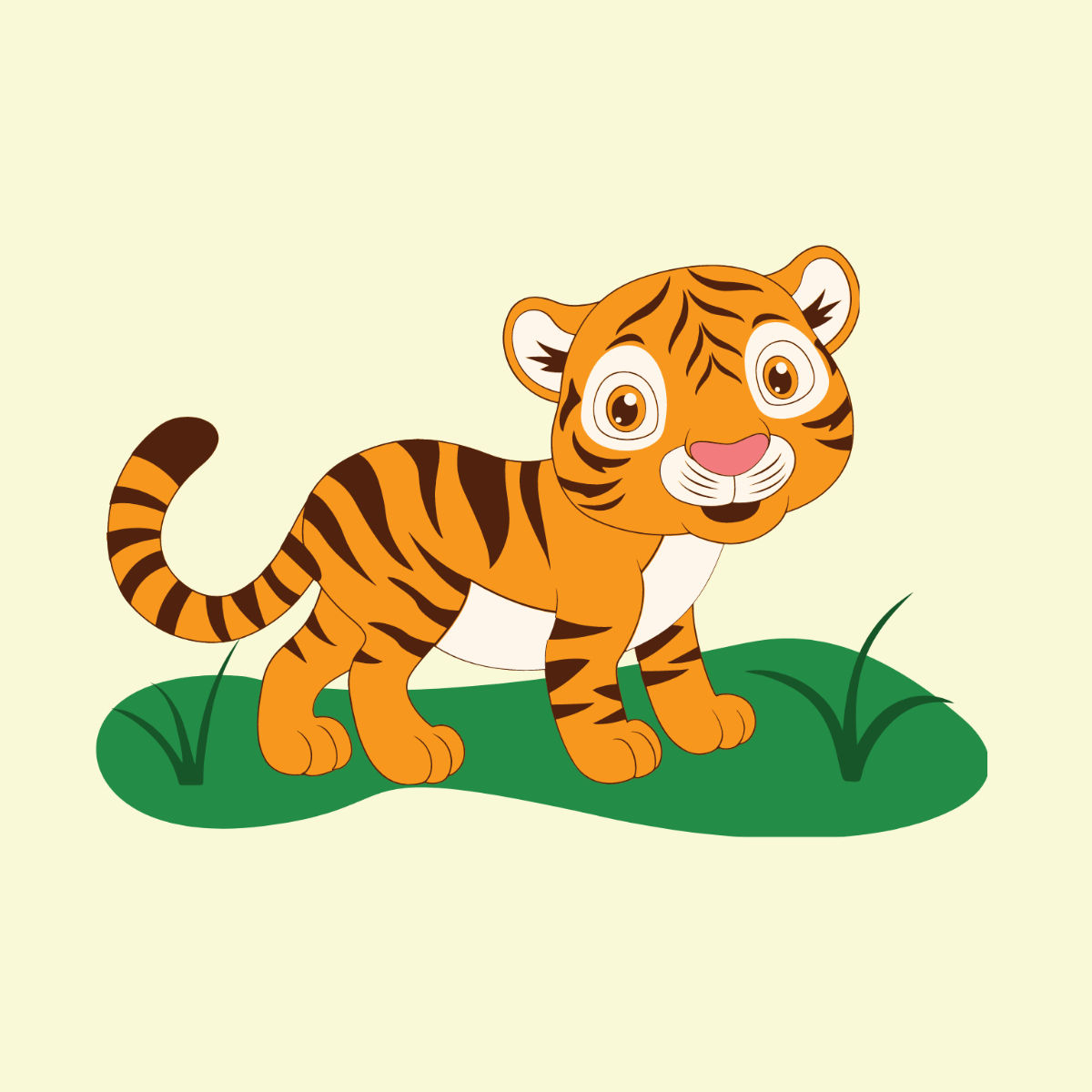 Baby Tiger Vector Template