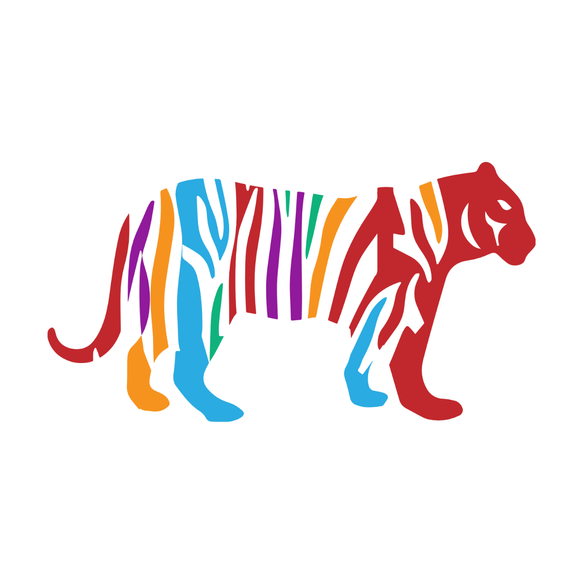 Colorful Tiger Vector Template