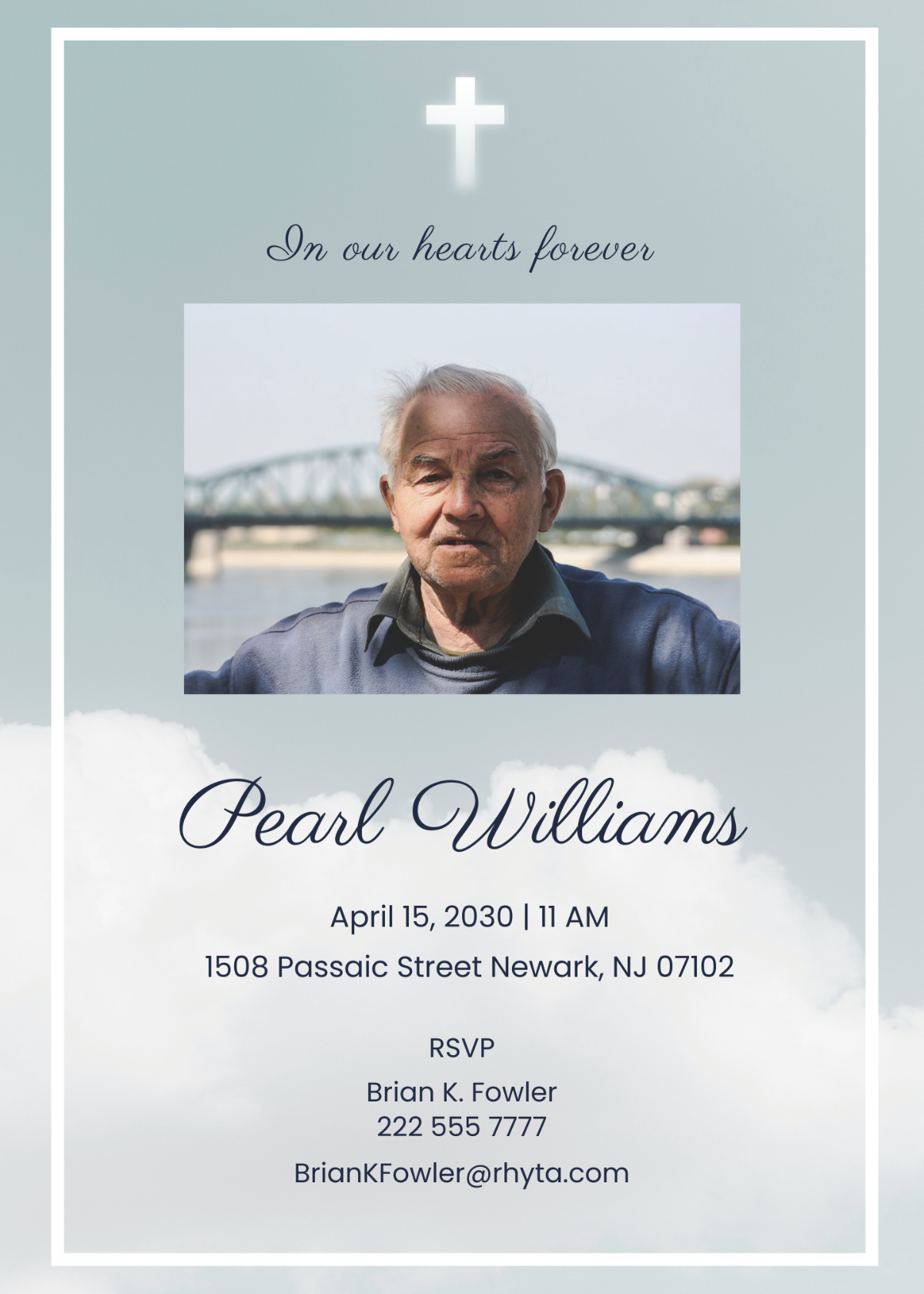 Sample of Funeral Announcement Invitation Template - Edit Online & Download