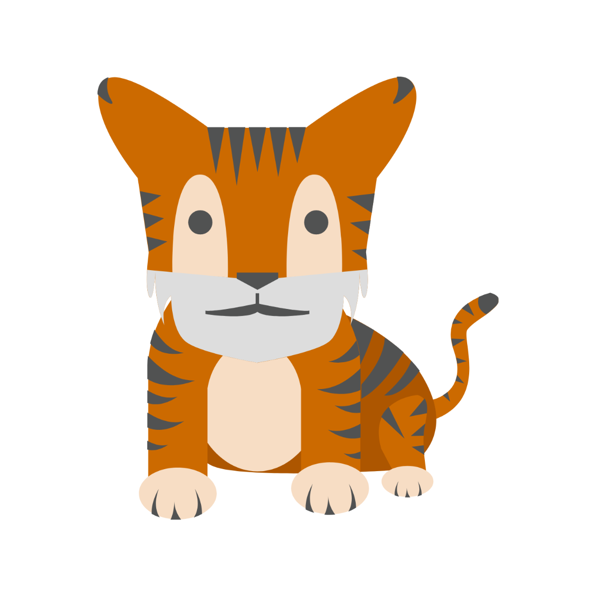 Free Flat Tiger Vector Template