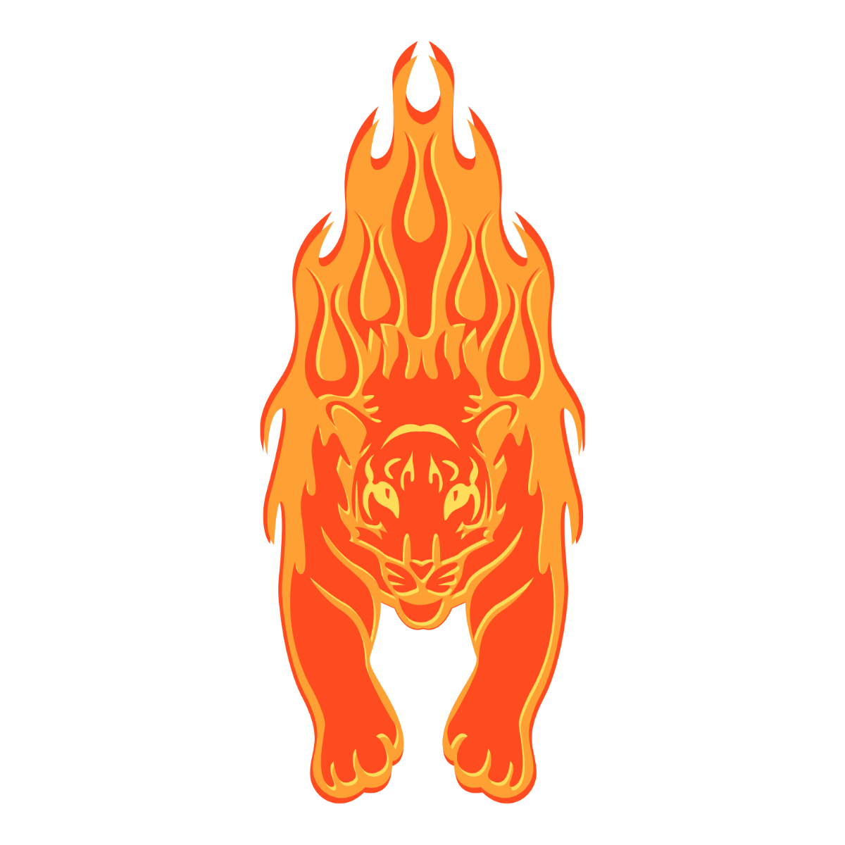 Free Flame Tiger Vector Template