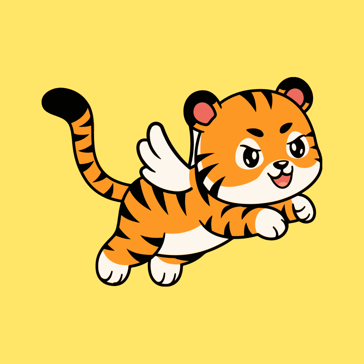 Free Flying Tiger Vector Template