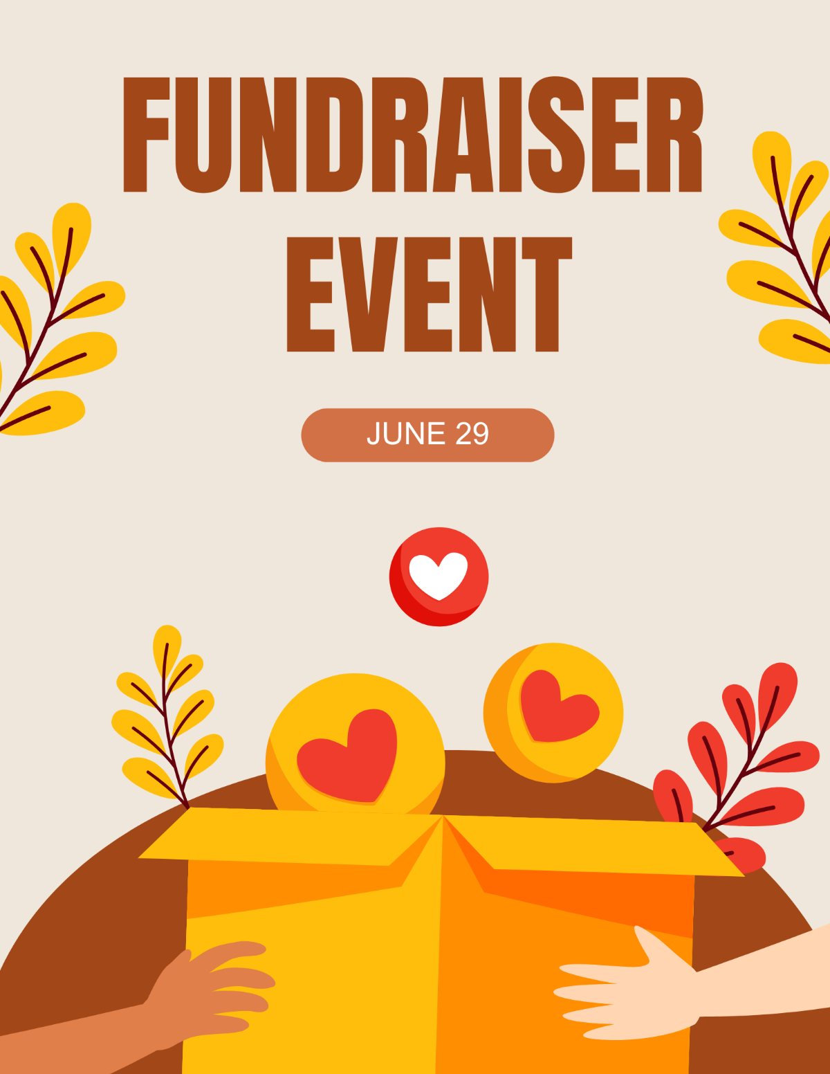 Simple Fundraiser Event Flyer Template - Edit Online & Download