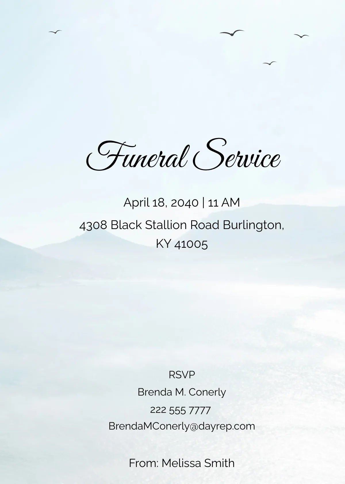 Free Funeral Service Card Template to Edit Online