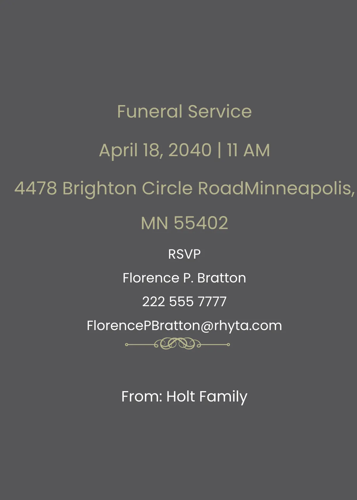 Free Church Funeral Mass Card Template to Edit Online