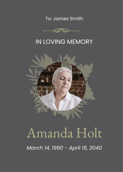 Free Church Funeral Mass Card Template to Edit Online