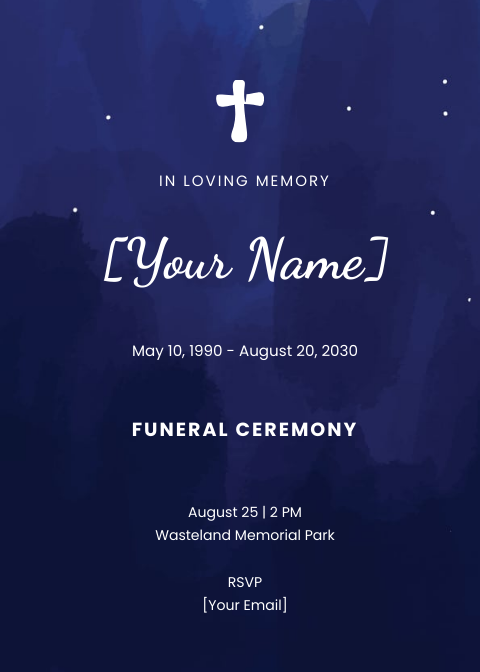 Modern Funeral Ceremony Invitation