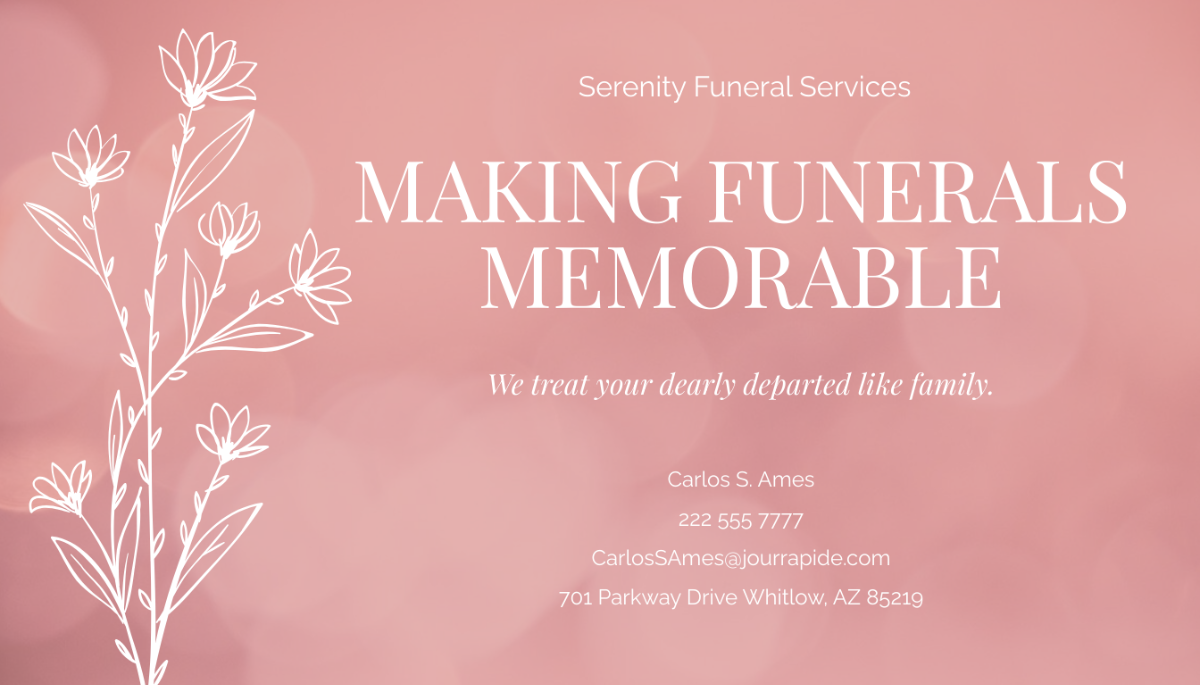 Funeral Service Business Card