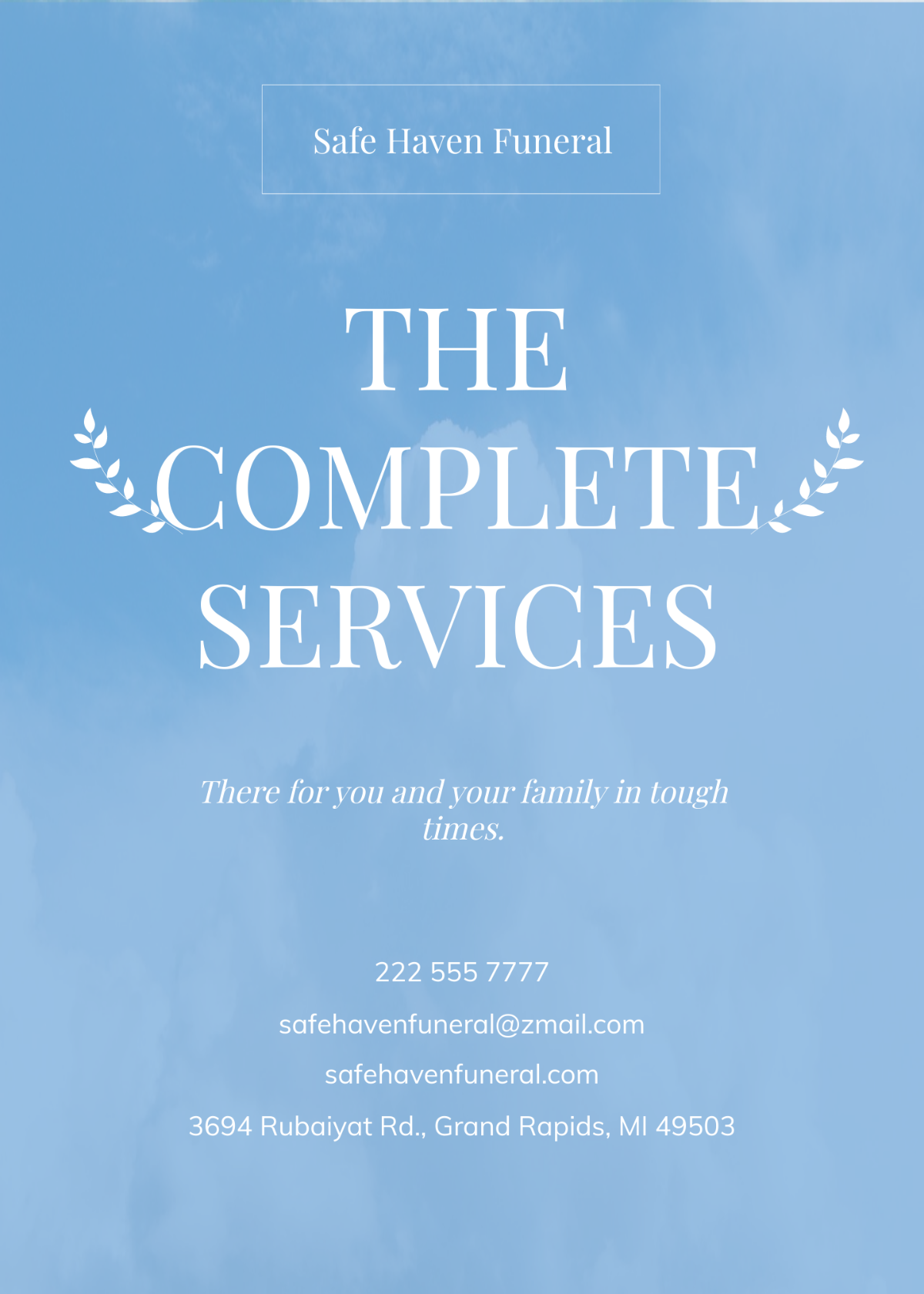 Funeral Service Name Card Template