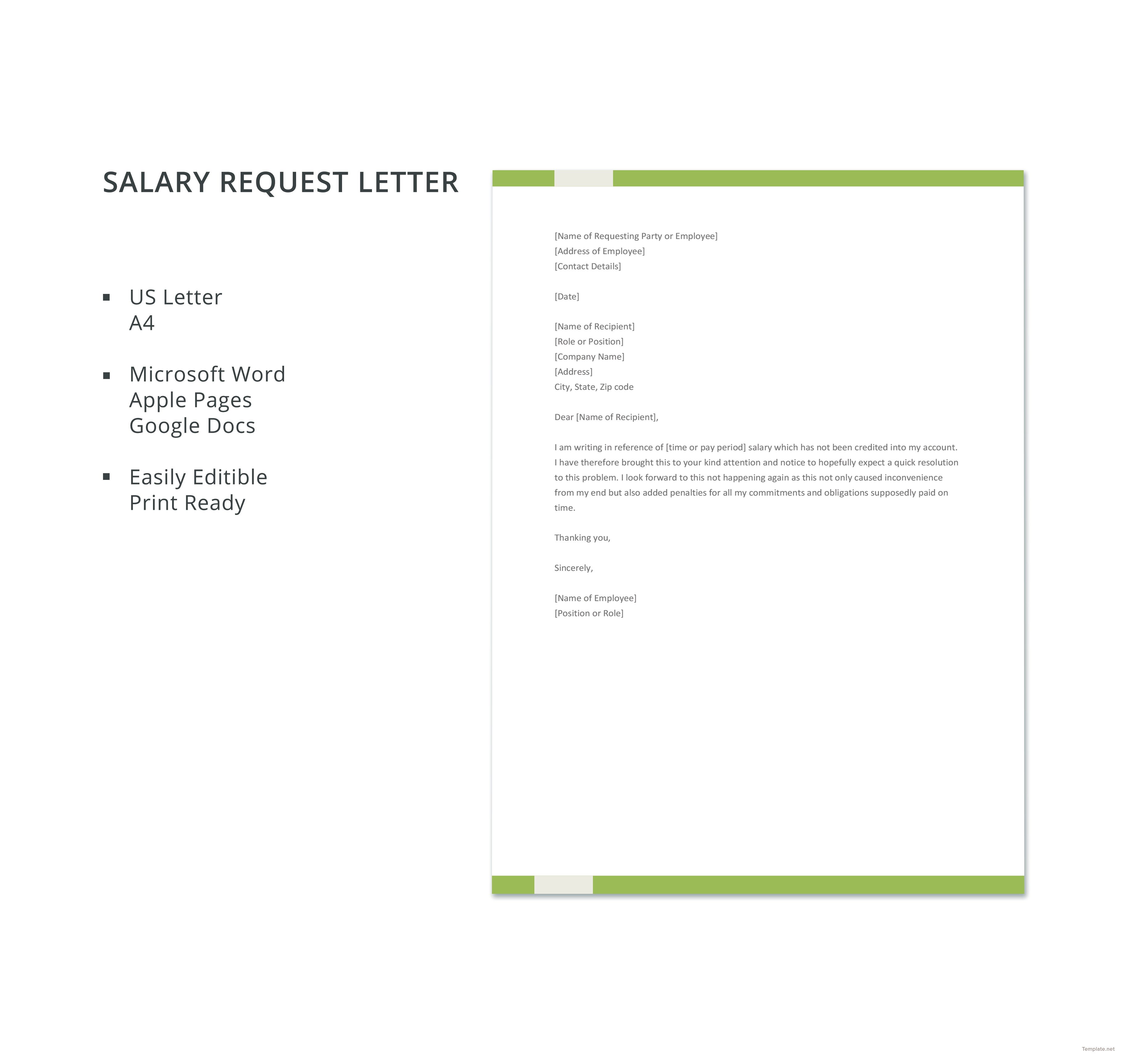 Free Salary Request Letter Template In Microsoft Word Apple Pages