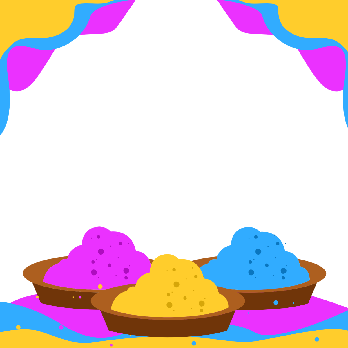 Free Holi Border Vector Template