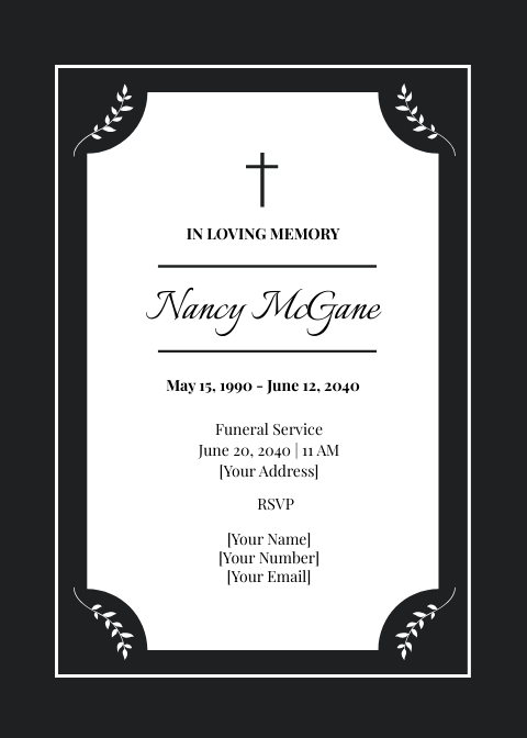 Custom Catholic Funeral Card