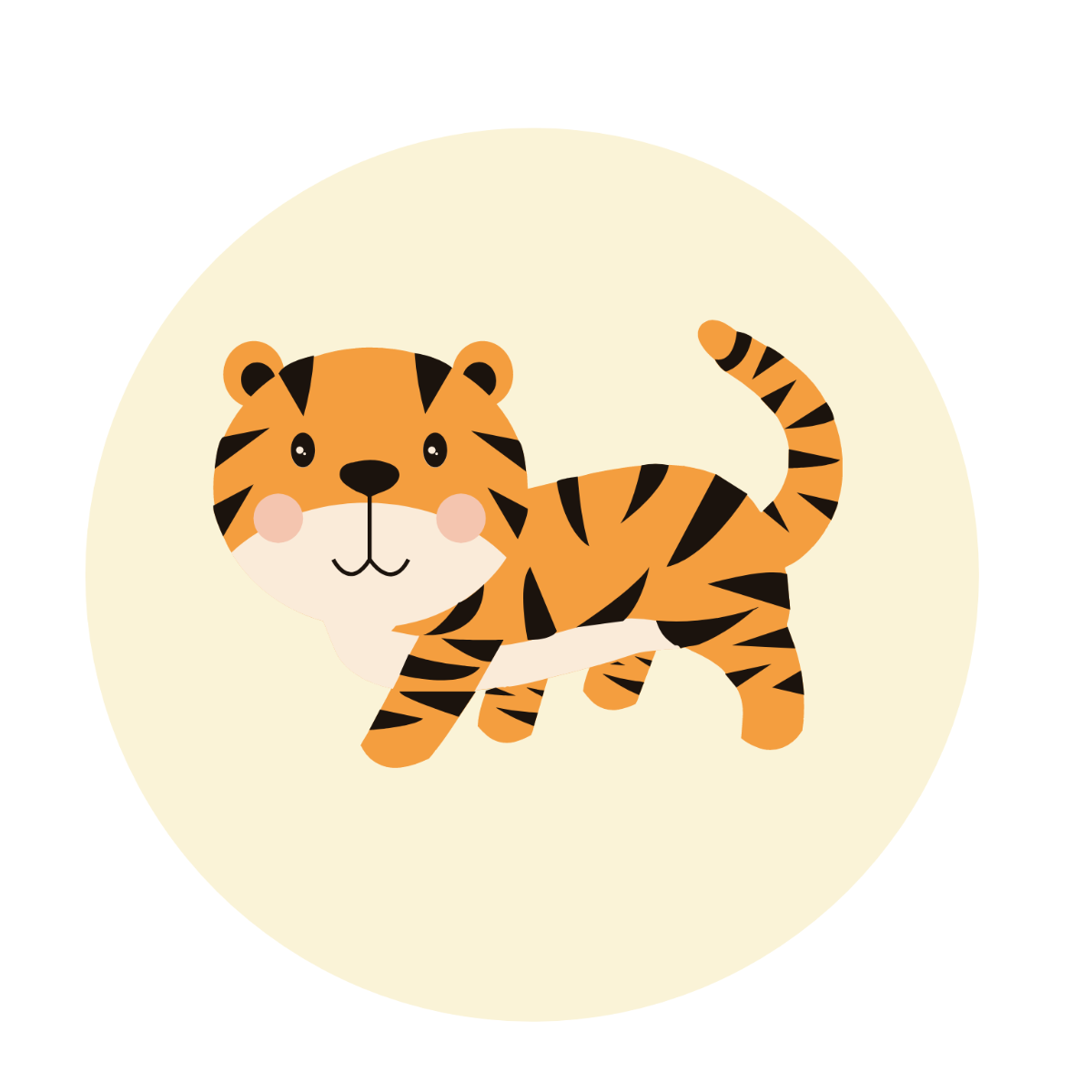 Free Cute Tiger Vector Template